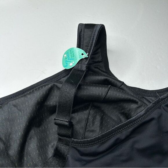 NEW Goddess Black Sports Bra 46D wire free wireless unlined GD5056 - Picture 6 of 8
